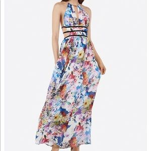 BLACK floral maxi with cutouts